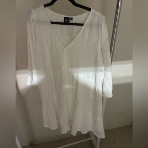 GAP White Pleated Tunic Dress